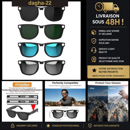 Clips polarisés hibloks pour - polarisés,