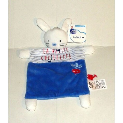 Doudou lapin bleu - bleu, blanc