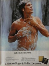 1982 EAU DE TOILETTE ROGER & GALLET PRESS ADVERTISEMENT MAN IS RARE