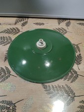 Ancien abat jour de lampe ou lustre tole émaillé vert vintage déco industriel 