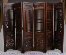 Old Decorated Handwork Wood Hollow Out Carved Flower Screen  Collectibles