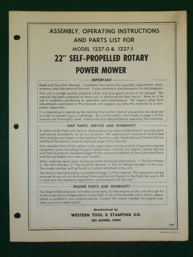 Western tool rotary mower - western, 22"