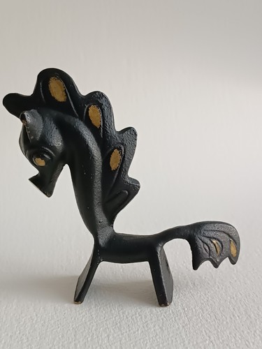 Figurine cheval metal noir - **figurine,