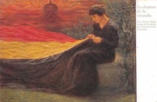 Postcard Belgium illustrator the flag of revenge