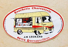 Antique sticker Quevauvillers butchery charcuterie LEGRAND CPA Peugeot J7