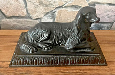 Stunning Antique Cast Iron Sculpture - Representation of a Dog - Signed "CAUVE"