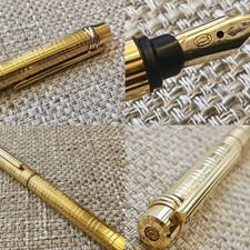 ✒️Cartier Must de Cartier Fountain Pen 18K Gold Plated-Solid 18K Gold Nib-RARE?