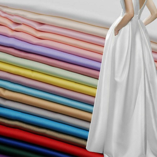 Satin soyeux tissu uni - soyeux,
