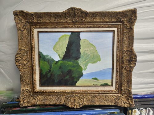 Peinture paysage stylisé - peinture,