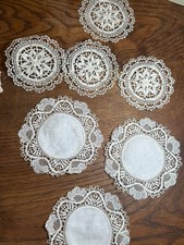 ANTIQUE TEXTILE - 7 placemats - spindle lace