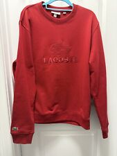 Sweat Lacoste Logo Broderie Rouge Pour Homme Size L
