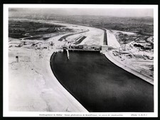 E.D.F. photo, view of Montélimar, generator plant, dam and Kraftw energy 