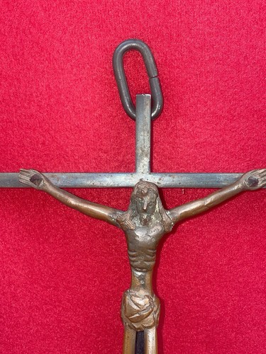 Antique bronze christ crucifix - antique,