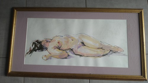 Gouache signée anne smith - signée,