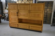 Solid Oak Cabinet by William and Chambron and Ceramic by Danikowski