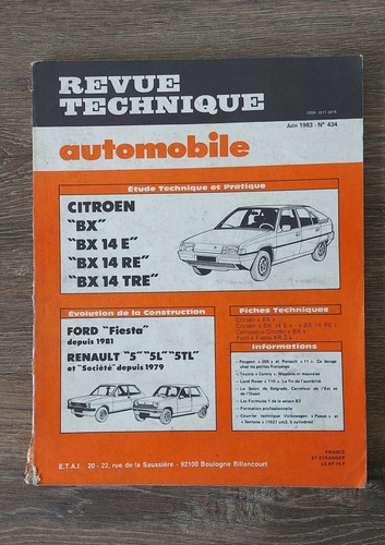 Revue technique citroën 14 - revue, bx