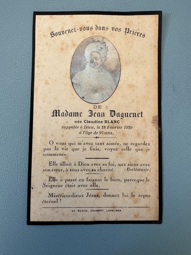 Image mortuaire madame léon - mortuaire,