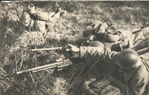 Cpa fusil mitrailleur en - cpa,