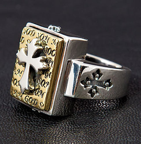 Bague homme croix - en, or