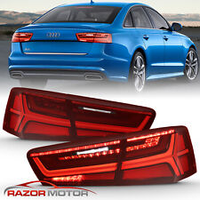 Full LED Red Taillights Set Pair w/ Sequential Signal for 2012-2015 Audi A6 S6