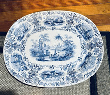 Antique English platter MARMORA W.Ridgway 1834 Staffordshire transferware