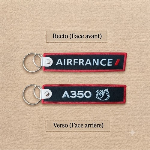 Porte clé brodé avion flamme - clé,