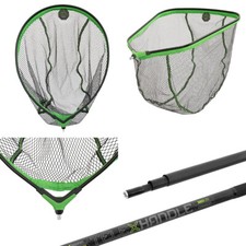 Feeder & Match Épuisette Flottante & Caoutchouté Réseau 3 Tailles Alu Charbon