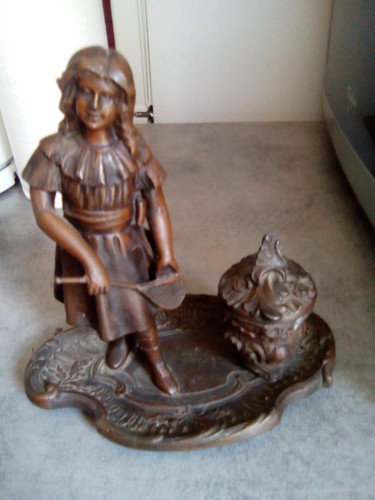Ancien encrier regule avec - ancien, en