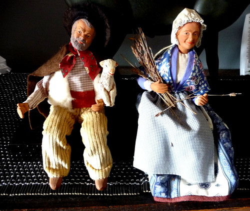 Couple anciens santons - anciens,