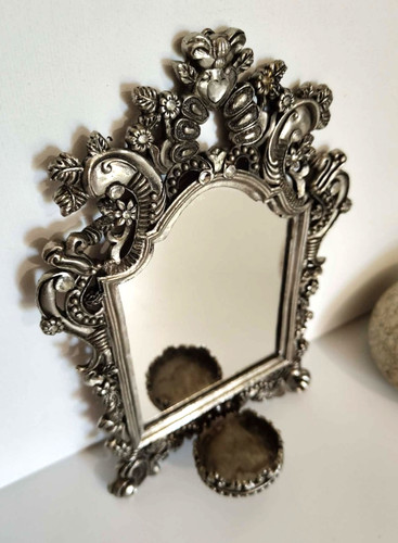 Miroir mural ancien - ancien, bronze