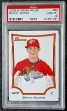 2009 Bowman AFLAC All-American Bryce Harper PSA 10 Gem Mint #BH RC Graded Rookie