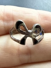 Ancienne Bague En Argent Massif 925 Jonc Alliance Anneaux Créateur noeud 