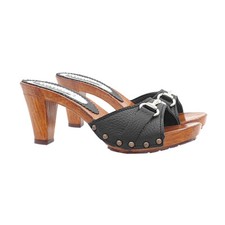 Mule Confortable Noir en Cuir