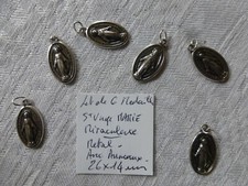 lot of 6 MIRACULOUS metal medal with rings 26 x 14 mm religious medals