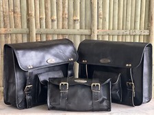 Sacoche De Moto En Cuir Noir