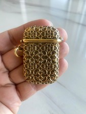 Stunning Small Antique Gold Metal Matchbox Ornate
