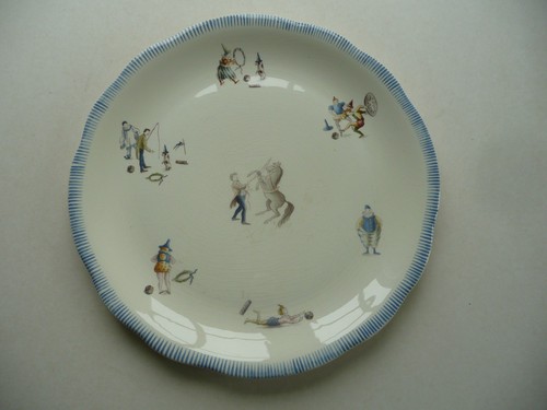 Plat rond faïence gien - rond, en
