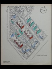 LE CORBUSIER - P. JEANNERET, Cité Frugès A PESSAC -POCHOIR 1927 -