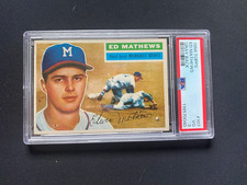 1956 TOPPS BASEBALL #107 - ED MATHEWS - PSA 3 - GRAY BACK - VGD