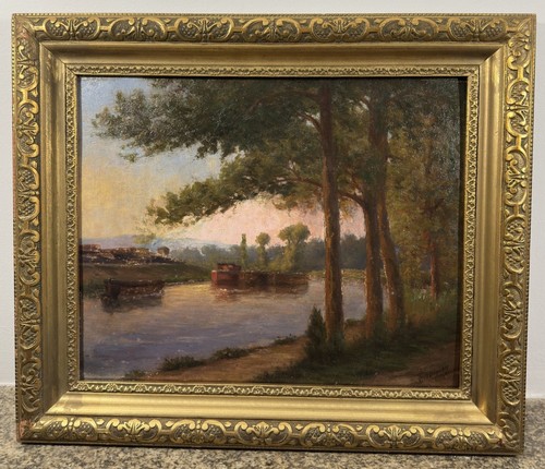 Huile panneau signée - huile,