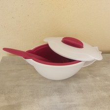 Tupperware saucier iso duo beige rose fuchsia  avec cuillère 