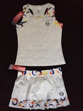 Sergio Tacchini Ensemble de Tennis Jupe Short Débardeur Blanc 40-42 EUR / Large