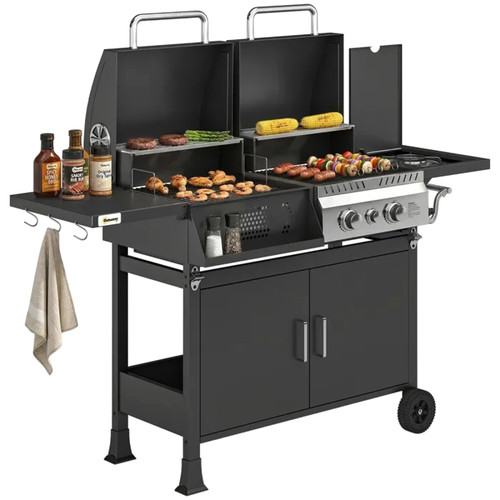 Barbecue hybride gaz charbon - barbecue,