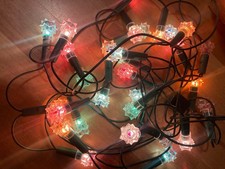 Vintage 80’s NOËL Guirlande Électrique Lumineuse Diamants 30 Lampes Déco Sapin