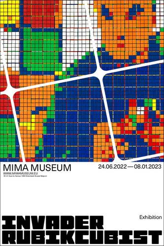 Invader rubikcubist poster - invader,