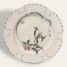 Plate Flowers and Ribbon by Félix Bracquemond, Creil Montereau for Haviland