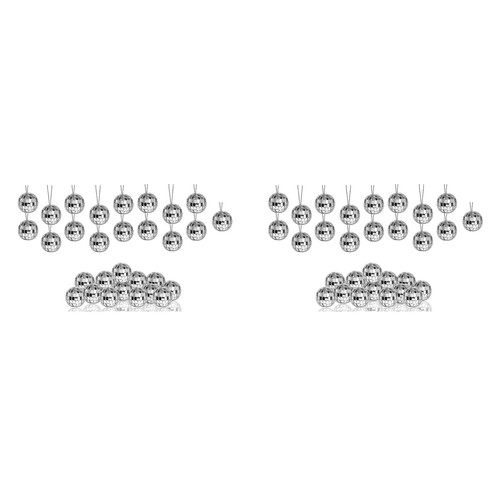 Lot boules disco argent - boules,