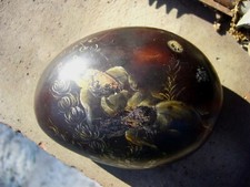 Peinture XIXe CHINE JAPON ASIE  sur Pierre Onyx  à Décors : Koï Carpe Koï Signée