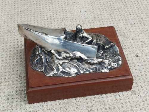 Sculpture bronze argenté - sculpture,