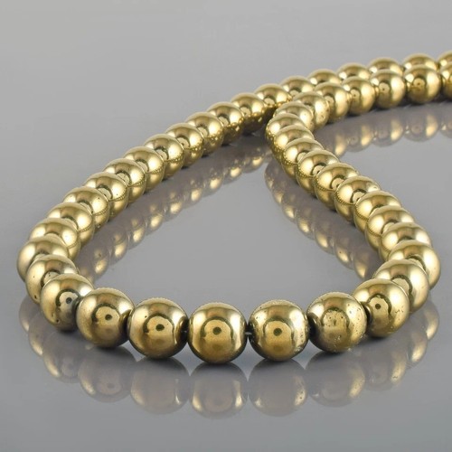 Collier perles pyrite - de,